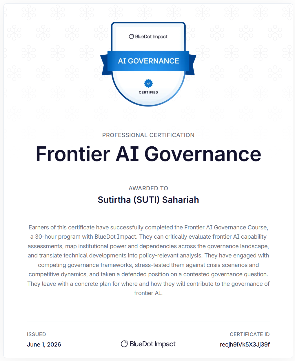 AGI Strategy Professional Certification - BlueDot Impact